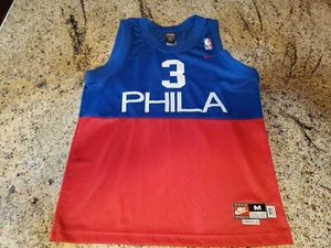 Vintage Nike NBA Allen Iverson 76ers jersey Black and Red -Size M - Picture 1 of 10