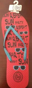 NWT LADIES SONOMA Red FLIP-FLOPS    SIZE M  7/8 - Picture 1 of 4