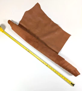 Full Grain Leather Piece Premium Genuine Cowhide Remnants Leathercrafts - Brown - Picture 1 of 17