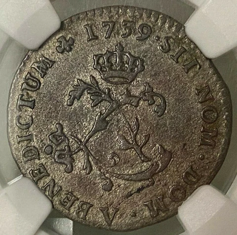 FRENCH COLONIES SOU MARQUE 1739 V - NGC XF 45 Cover