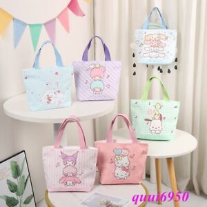 Cute My Melody Kuromi Pompompurin Hello Kitty Handbag Tote Canvas Storage Bag