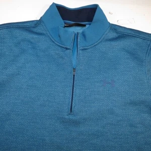 UNDER ARMOUR Active Wear ATHLETIC 1/4 ZIP UP PULLOVER TOP SHIRT Sz Mens L Blue - Picture 1 of 4