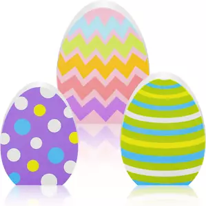 3 Pcs Easter Egg Table Wooden Signs Egg Farmhouse Decorations Spring Egg Wood Ta - Picture 1 of 12