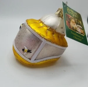 Alte Welt Weihnachten Glas Ornament Imkerhaube 2016 Honigbiene ohne Karton Neu mit Etikett - Bild 1 von 11