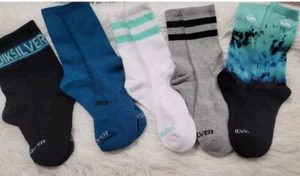 5 PARES CALCETINES HOMBRE QUIKSILVER TIE DYE. ZAPATO TALLA 6-12  - Imagen 1 de 2