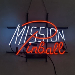 Mission Pinball Neon Sign Light Beer Bar Pub Wall Hanging Handcraft Gift 19"x15" - Picture 1 of 1