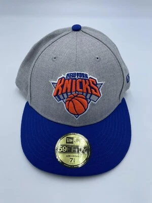 New Era New York Knicks 59FIFTY  7 5/8 Hat - Gray/Blue - Image 1 of 4