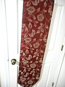 Essential Home Table Runner Win Grey Flocked Leaves Tassels 13 x 68" Lined - Picture 1 of 9