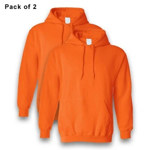 Hi Vis Hoodie Air Cooling Flow Safety Orang Gildan Soft Fleece Pack 2 Sweatshirt - Picture 1 of 6