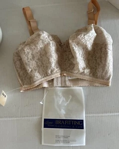 Vintage Beauty By Jeunique 32 J Beige Lace Soft Cup Bra Style 708 New - Picture 1 of 7