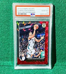 2018 Panini Hoops GIANNIS ANTETOKOUNMPO Red Checkerboard SSP /15 PSA GEM MINT 10 - Picture 1 of 2
