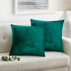 Cushion Covers 18 x 18 Set of 2 Velvet Luxury Sofa Bed Square Décor Pillows UK
