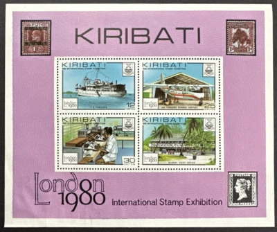 Kiribati 1980 Sc# 355a Souvenir Sheet MNH London Stamp Exhibition - Image 1 of 2