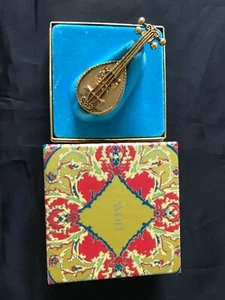 VINTAGE AVON MANDOLINE GLACE SOLID PARFUM GOLD TONE HOLDER *1223 - Bild 1 von 6