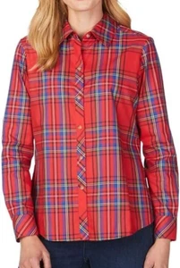 Foxcroft kariertes L/S Hemd - rot - neu in Verpackung Misses 10 - Bild 1 von 3