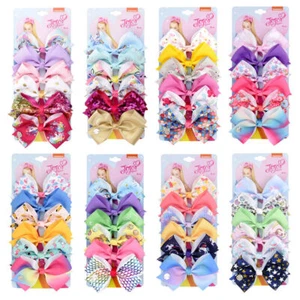 Pack of 6  Large JOJO Siwa Girls Hair clips 5 inches Bows unicorn UK - Picture 1 of 32