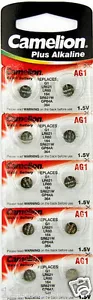 10 Pk Camelion AG1 364 LR621 531 SR60 1.5V Plus Alkaline Watch Batteries - Picture 1 of 1