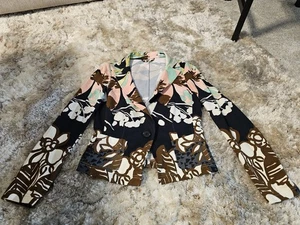 Etro Milano Blazer Jacke Blumenmuster Damen 42 IT Stretch Viskose Made Italy  - Bild 1 von 11