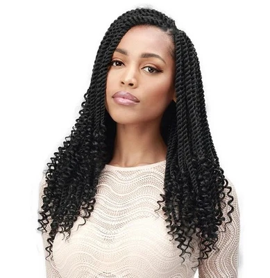 Bobbi Boss Crochet Trenzado Cabello BOMBA SENEGAL TWIST PUNTAS RIZADAS 2X 14 Foto 1 de 3