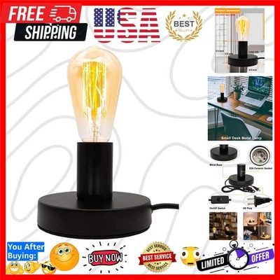 Stylish Vintage Table Lamp with Ceramic Base - Touch Control & Edison Bulb Ready - Image 1 of 4