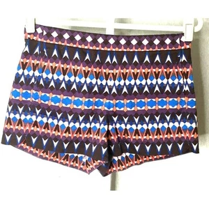 J. Crew Damen Piqué Shorts Tribal Aztek Boho Festival Coachella Baumwolle Stretch 2 - Bild 1 von 6