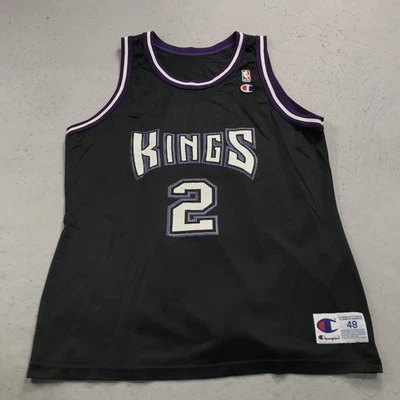VINTAGE Sacramento Kings Jersey Mens 48 Black Champion Mitch Richmond #2 NBA USA - Image 1 of 4