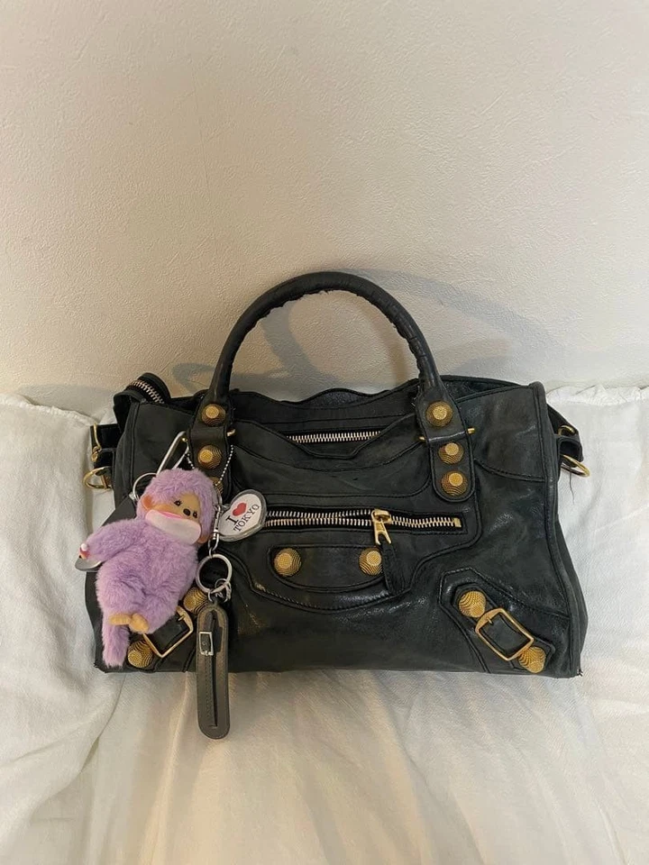 Balenciaga Giant City Dark Green Leather Bag From JAPAN - Image 1 of 4