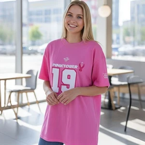 Pinktober Band kurzärmeliges rosa T-Shirt Hard Rock Unisex Large - Bild 1 von 9