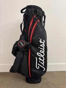 Titleist 2021 Players 4 Stand Bag - Black/Black/Red - Picture 1 of 5