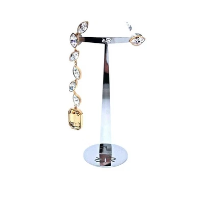 Итальянские женские серьги Rebecca из нержавеющей стали с розой дымчатый кварц фианит - Изображение 1 из 4