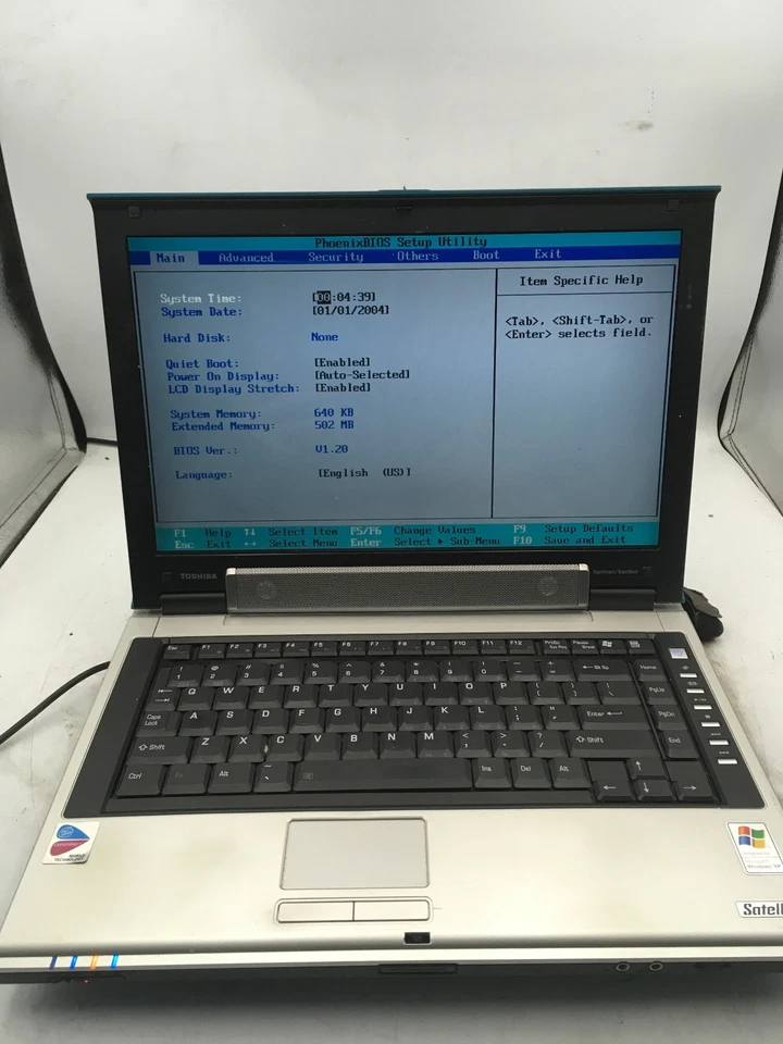 TOSHIBA SATELLITE M55 S325 -BOTAS PARA BIOS- INTEL PENTIUM M - 500MB RAM -LEIA- BB - Imagem 1 de 4