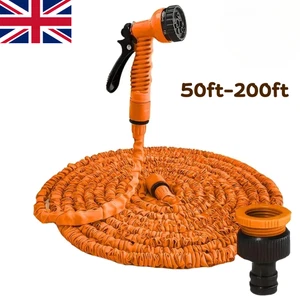 100ft to 200ft Stretch Hose Pipe Flexible Extendable Garden Magic Spray Gun - Picture 1 of 2