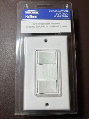 Interruptor BROAN NuTone 2, Control de 2 Funciones - Modelo P68W Blanco Nuevo  Foto 1 de 3
