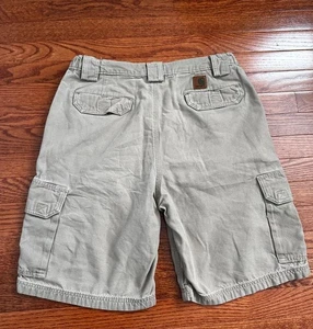 Carhartt Cargo Shorts Mens 34 Utility Workwear B183 GKH Canvas Beige Outdoor - Picture 1 of 9