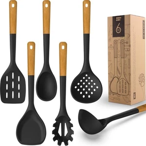 Large Silicone Cooking Utensils Set - Heat Resistant Silicone Kitchen Utensil... - Picture 1 of 9