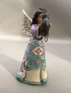 2015 Jim Shore Heartwood Creek "Faithful Friend" Angel Holding Cat Figurine - Picture 1 of 7
