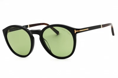 Nuevo Tom Ford FT TF1021 01N Redondo Brillante Negro/Verde 51 mm Marco de Gafas de Sol Foto 1 de 4