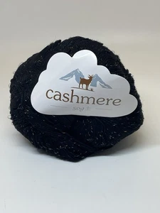 Lot Of 6 Skeins Cashmere Yarn ~50g Ea New READ*** Black Sparkle - Picture 1 of 4