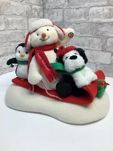 Hallmark Navidad Animado Trineo Trineo Paseo Jingle Pals Muñeco de Nieve Perro Pingüino - Imagen 1 de 10