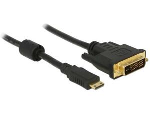 Adapterkabel Mini HDMI Typ C Stecker - DVI-D 24+1 Stecker schwarz 1,0m 1m Kabel