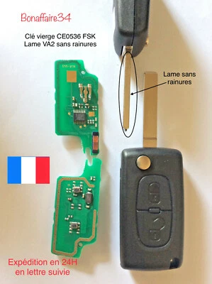 Clé générique Vierge CE0536 FSK VA2 Peugeot Citroen PArtner ET Berlingo Testé