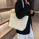Women Cord Tote Bag Casual Shopping Bag For School Work Shopping (White)