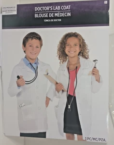 Lab Coat Unisex Kids Doctor Halloween Costume Art Smock Presentations  Size Med - Picture 1 of 9