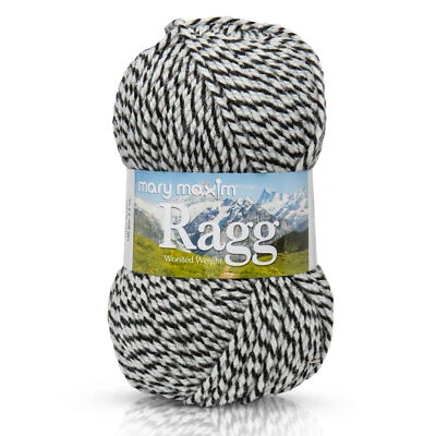Mary Maxim Starlette Ragg Yarn “Black” | 4 Medium Worsted Weight Yarn for Knit - Image 1 of 3