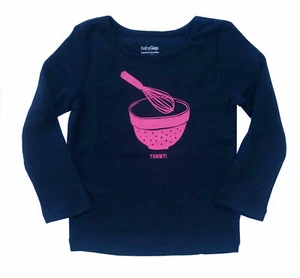 Gap Baby Girl T Shirt Top Long Sleeves Blue 6-12 Months - Picture 1 of 4