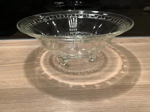 Alte Pressglas-Schüssel, Schale, Art Deco, transparent, nur leichte Kratzer - Bild 1 von 7