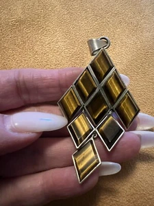 Taxco Mexico - großer, beweglicher Anhänger - 925 Sterling Silber - TIGERAUGE 🐯 - Bild 1 von 5