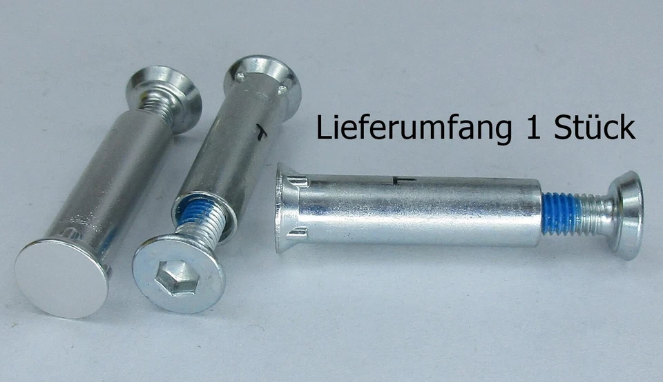 1St. Rollerblade Stahl Achse 8mm Ø, Alpha u. Omega + Schraube für ALU Frame