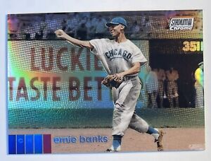 2020 Topps Stadium Club Chrome Ernie Banks Chicago Cubs Refractor Hall of Fame 