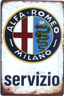 Insegna Targa Vintage Alfa Romeo 30x20cm in Metallo - Imagen 1 de 2